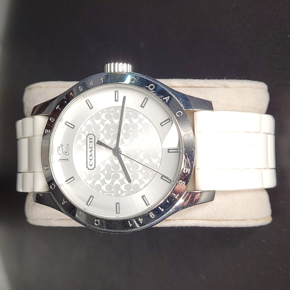 Coach Watch White Rubber Band